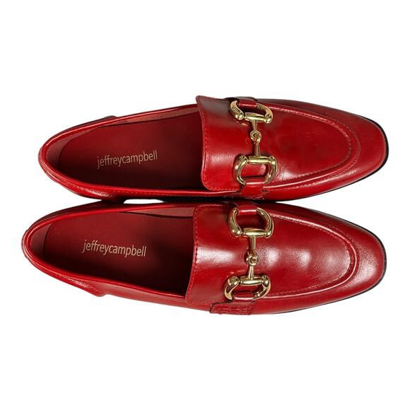 Jeffrey Campbell Red Loafers with Gold Bit Hardware – Women’s Size 8 – NWOB - Picture 9 of 10